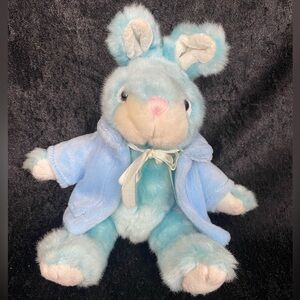 Chrisha Playful Plush Rabbit Bunny Easter Blue Stuffed Animal Vintage 1997